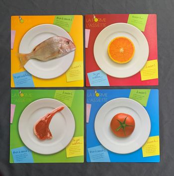 Set de table en plastique - sous main - Lot de 4 - 31x31cm