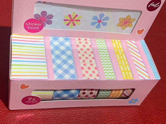 Set 7 washi tape + 1 petit bloc stickers - photo numéro 4
