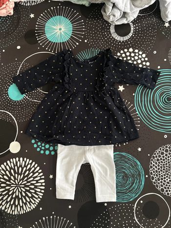 Ensemble robe avec legging blanc