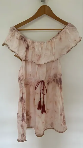 Robe courte épaules dénudées Tie & Die rose