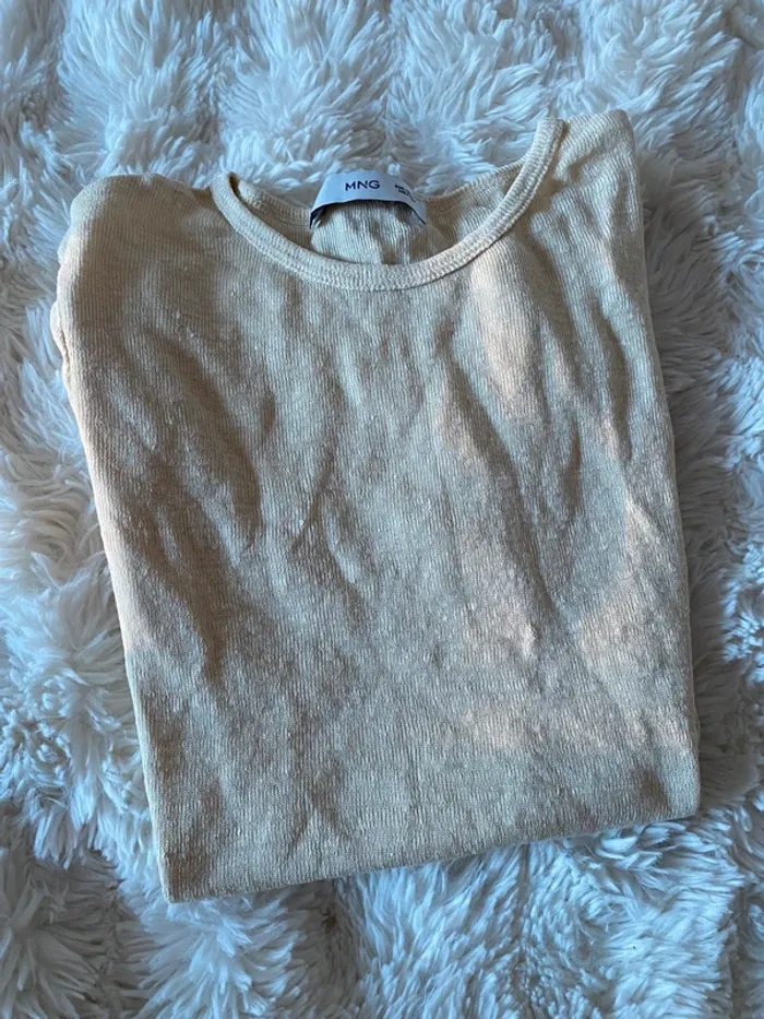 T-shirt jaune pastel Mango taille S - photo numéro 4