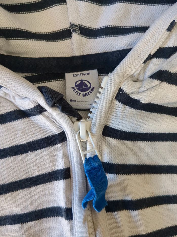 Veste gilet marinière petit bateau 12 mois - photo numéro 2