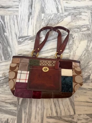 Sac Patchwork Vintage en Cuir & Toile – Style Heritage US – Pièce Statement