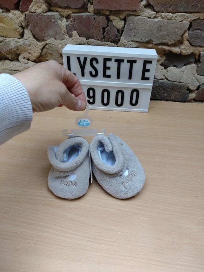 Chausson papa gris tout doux