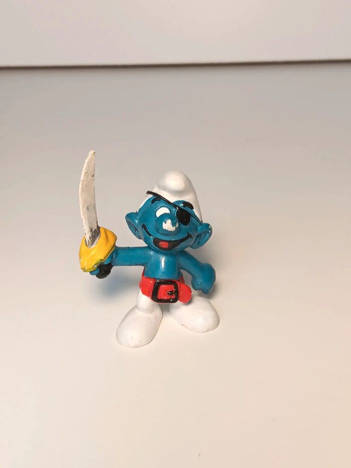 Figurine vintage Bully Schtroumpf pirate peyo W.germany