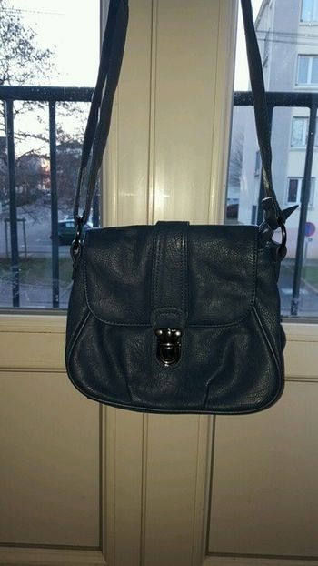 Sac bandoulière bleu et léopard