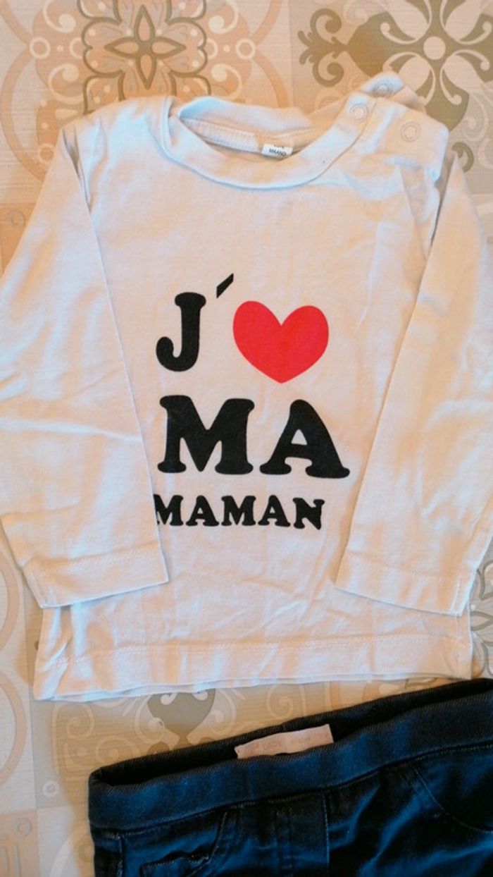 Ensemble jean + t-shirt 12mois - photo numéro 3