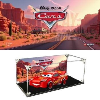 Vitrine + décor Cars Disney/Pixar (compatible LEGO Flash McQueen - set 77255)