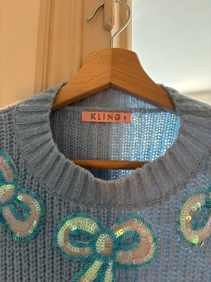 Pull bleu ciel - Taille S - photo numéro 4