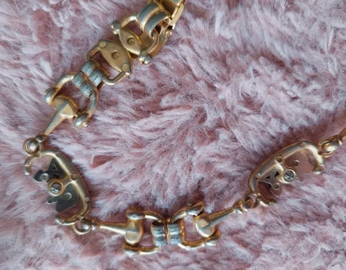 Bracelet Vintage Céline en acier doré - photo numéro 8
