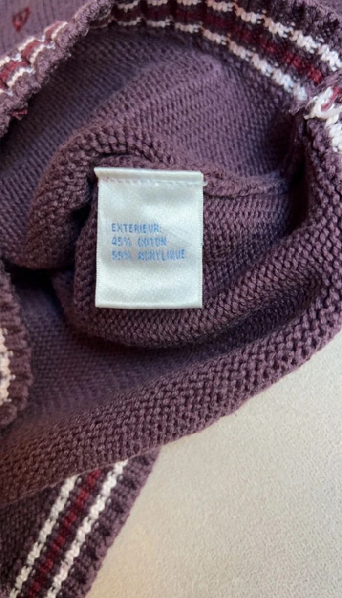 Gilet à capuche doublée jersey aubergine 6 mois - Cadet Rousselle - photo numéro 6