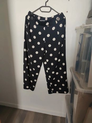 Pantalon Zara fluide à pois
