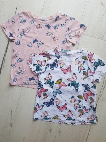 Lot de 2 tee shirts papillons fille 2ans h&m