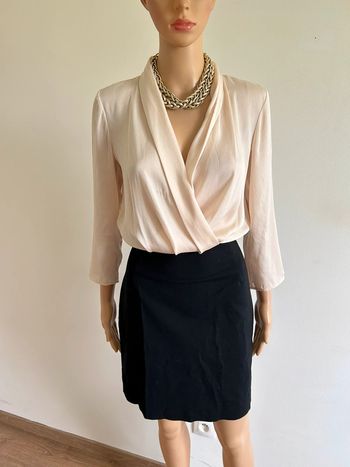 Robe noire et beige à manches longues Mango taille S TBE