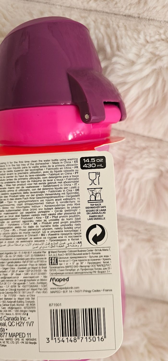 Gourde anti fuite Maped rose Neuf - photo numéro 7