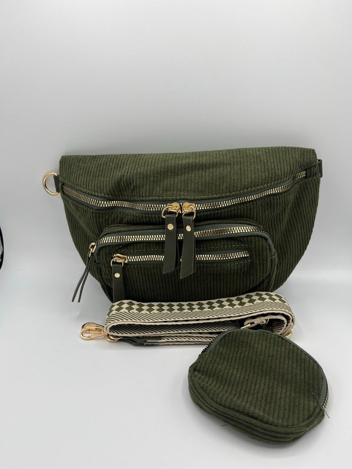 Sac banane bandoulière velours - photo numéro 2