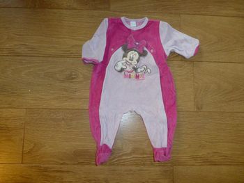 Pyjama rose en velours  Minnie - 6 mois