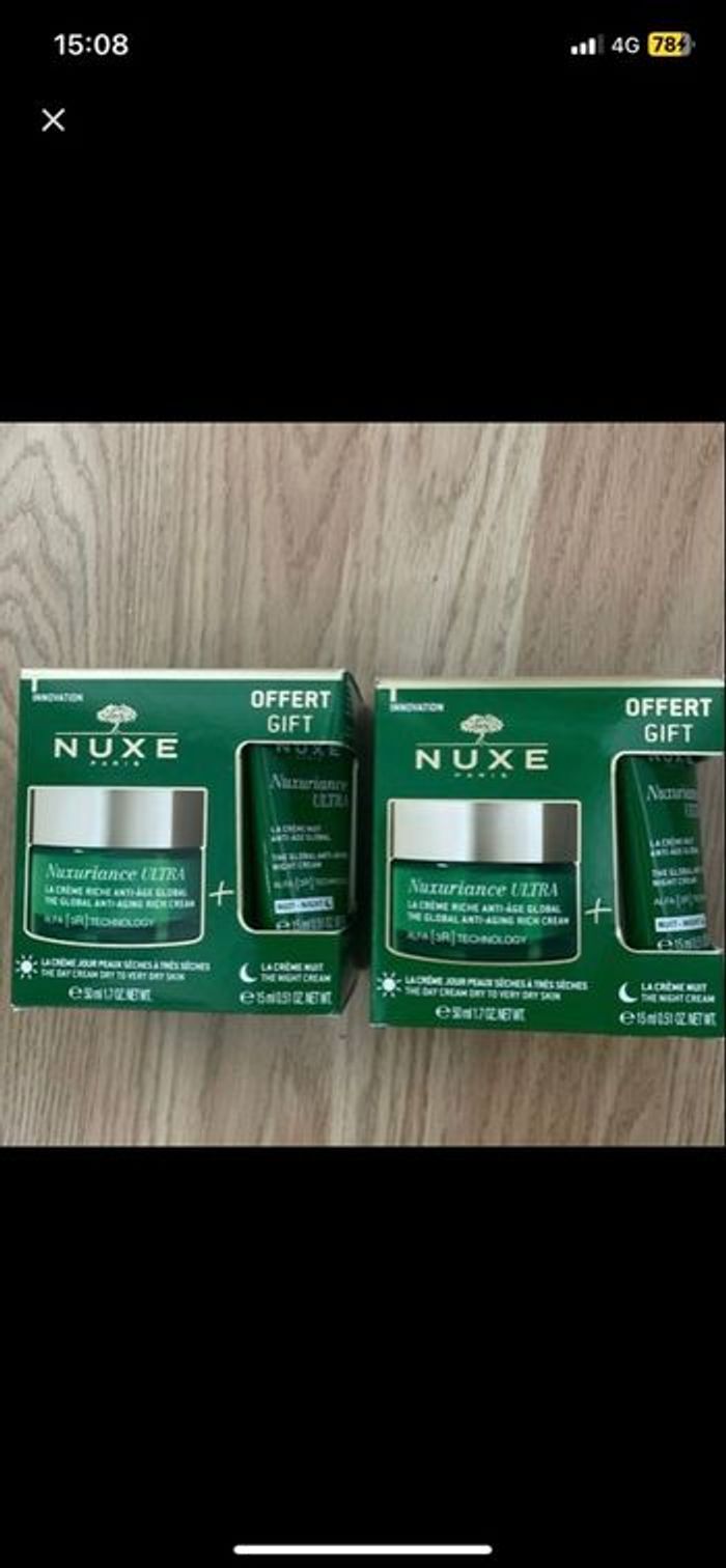 Crème jour et nuit anti âge nuxe Paris 60€les 2