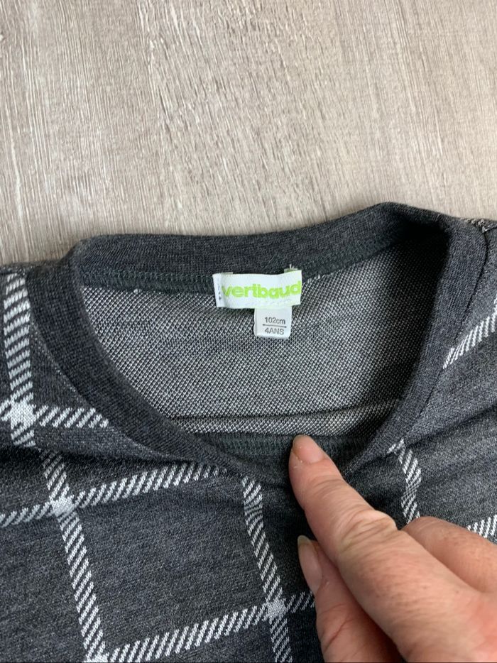Robe à carreaux gris cendré -taille 4 ans - 102cm - photo numéro 7