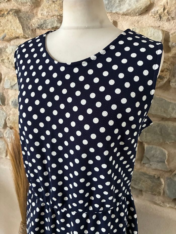 Robe patineuse marine à pois Promod XL - photo numéro 2