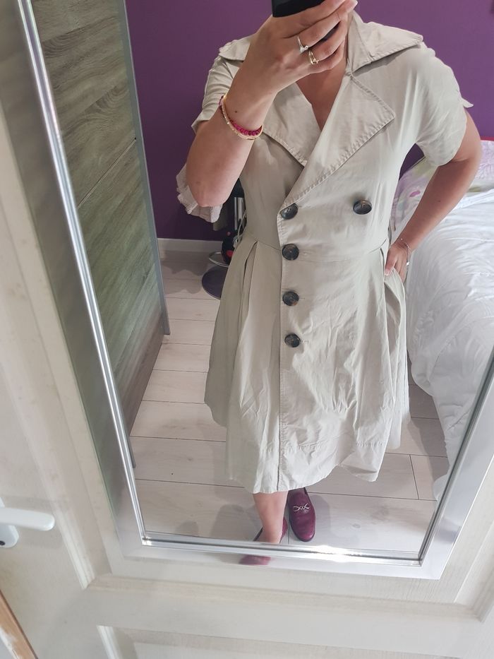 Superbe robe saharienne taille 40 beige Zara - photo numéro 7