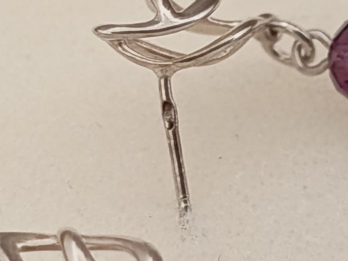 Boucles d'oreilles argent et ambre. - photo numéro 7