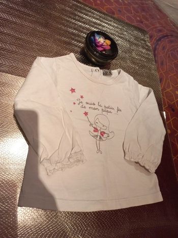 Beau T-shirt manches longues en coton 12 mois, Fée de papa