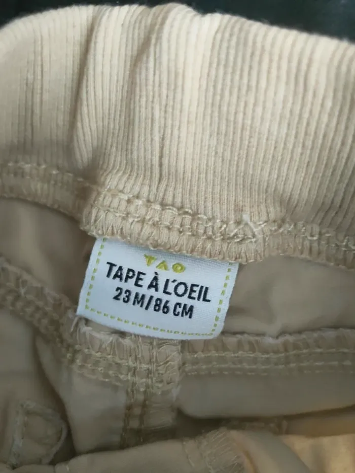 Short garçon beige tape a l'oeil 23 mois - photo numéro 3