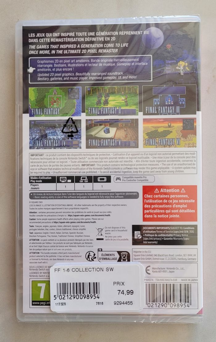 Final Fantasy 1 à 6 Édition Anniversaire Collection Switch 🇫🇷 - photo numéro 2