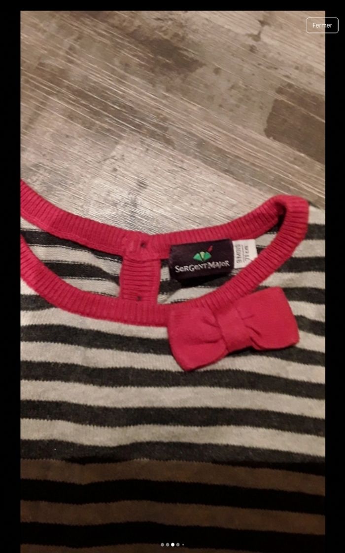 Pull a rayure avec noeud rouge - photo numéro 4