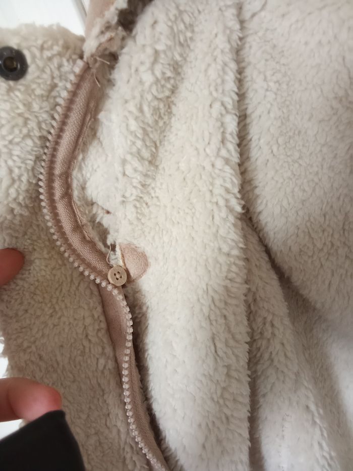 Manteau Verbaudet fille 2 ans, 24 mois, Daim, doublure amovible, beige, blanc, chaud - photo numéro 7