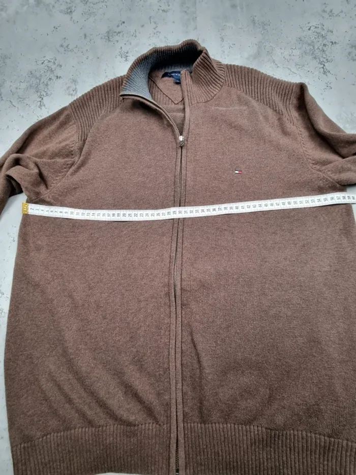 Pull zippé Tommy Hilfiger marron L Hommes (mesures en photos) - photo numéro 6