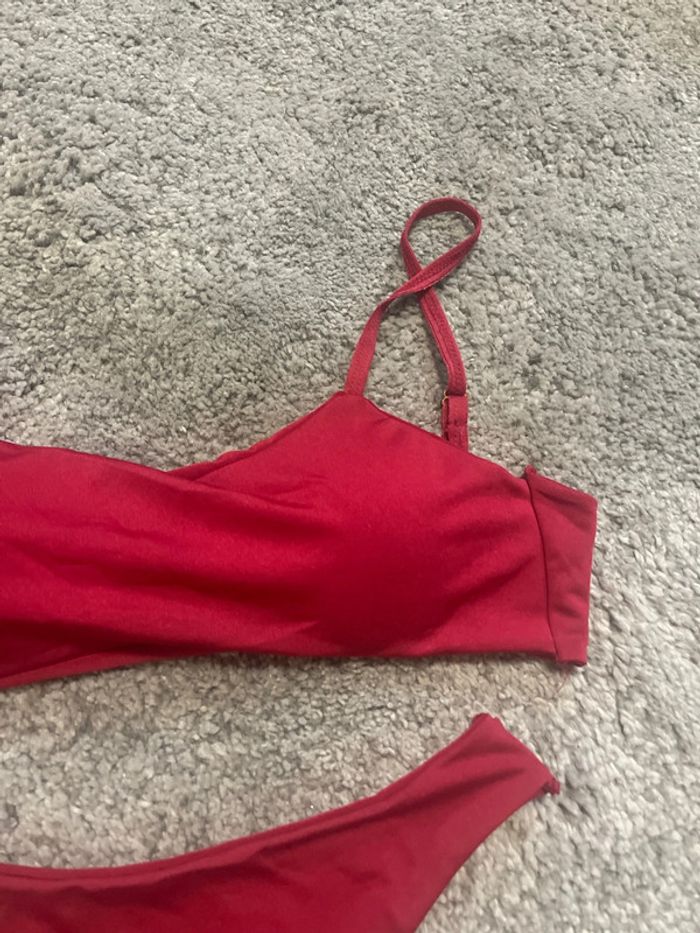 Ensemble maillots 2 pièces bordeaux taille M échancré - photo numéro 4