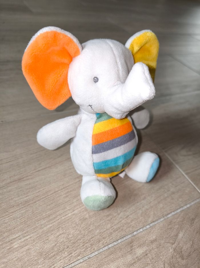 Doudou éléphant tex multicolore - photo numéro 3