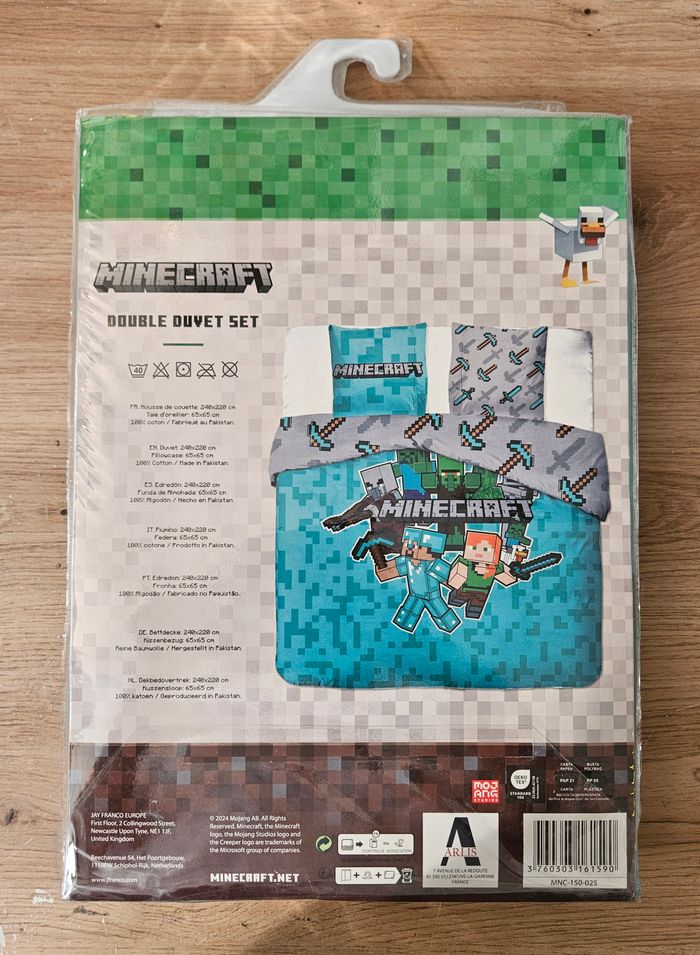Parure de lit double (housse de couette + deux taies d'oreiller) - Minecraft - photo numéro 3
