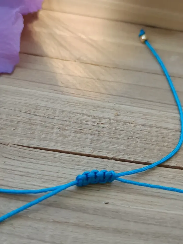 Bracelet cœur Bleu ajustable - photo numéro 3