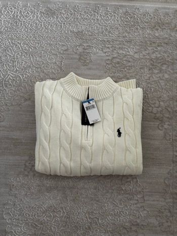 Polo Ralph Lauren - Pull zippé blanc • Neuf avec étiquettes • Taille M