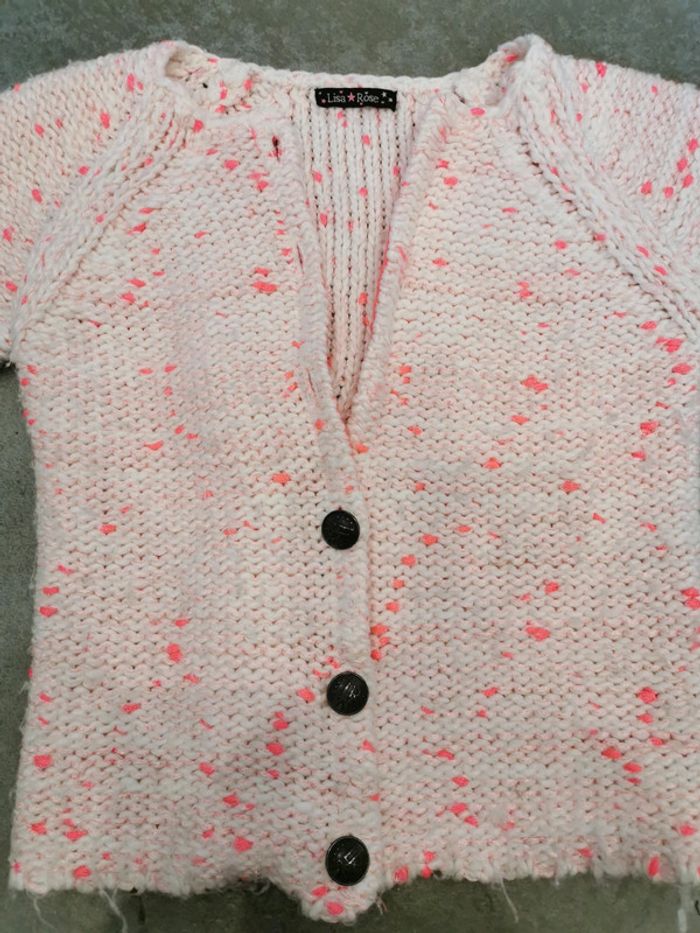 Gilet chaud élégant rose irisée - photo numéro 4
