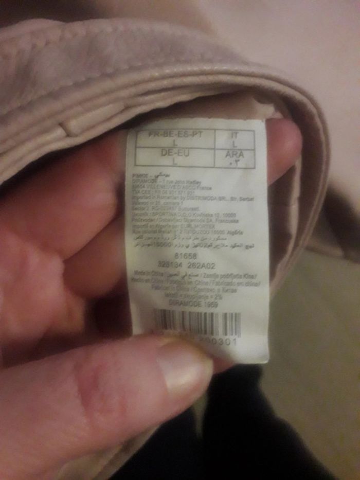Veste en simili rose clair taille L - photo numéro 5