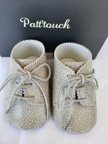 Chaussures bébés en cuir léopard gris Point 18 Made in France 🇨🇵