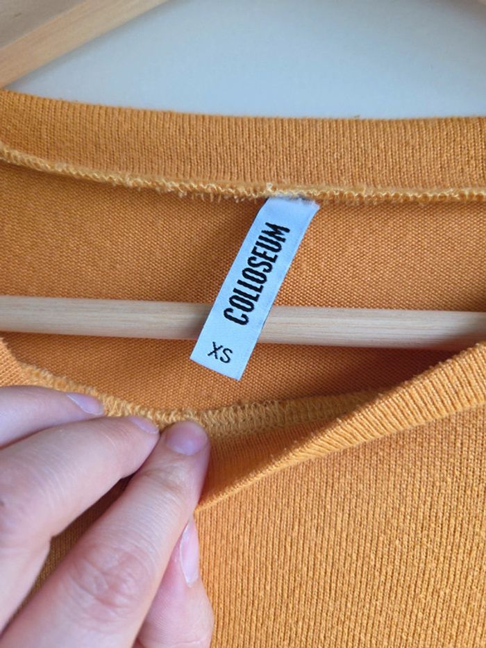 Pull moutarde colloseum - taille xs - boutons déco - photo numéro 4
