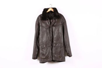 Superbe manteau vintage 80's en cuir (#240490)