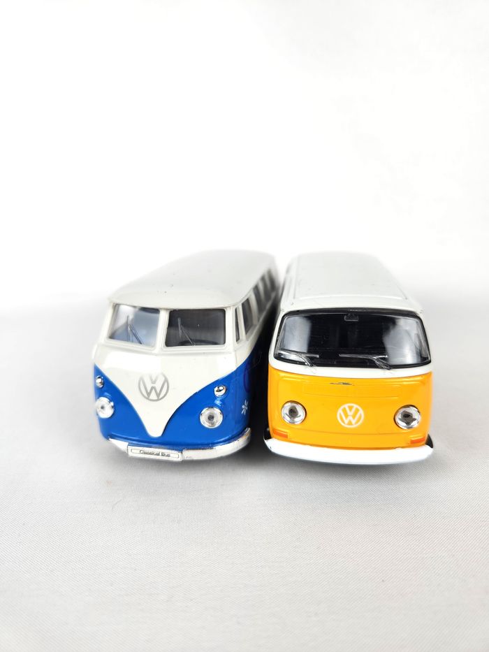 Lot 2 Bus Volkswagen Miniatures - Welly - Bleu & Jaune - photo numéro 2
