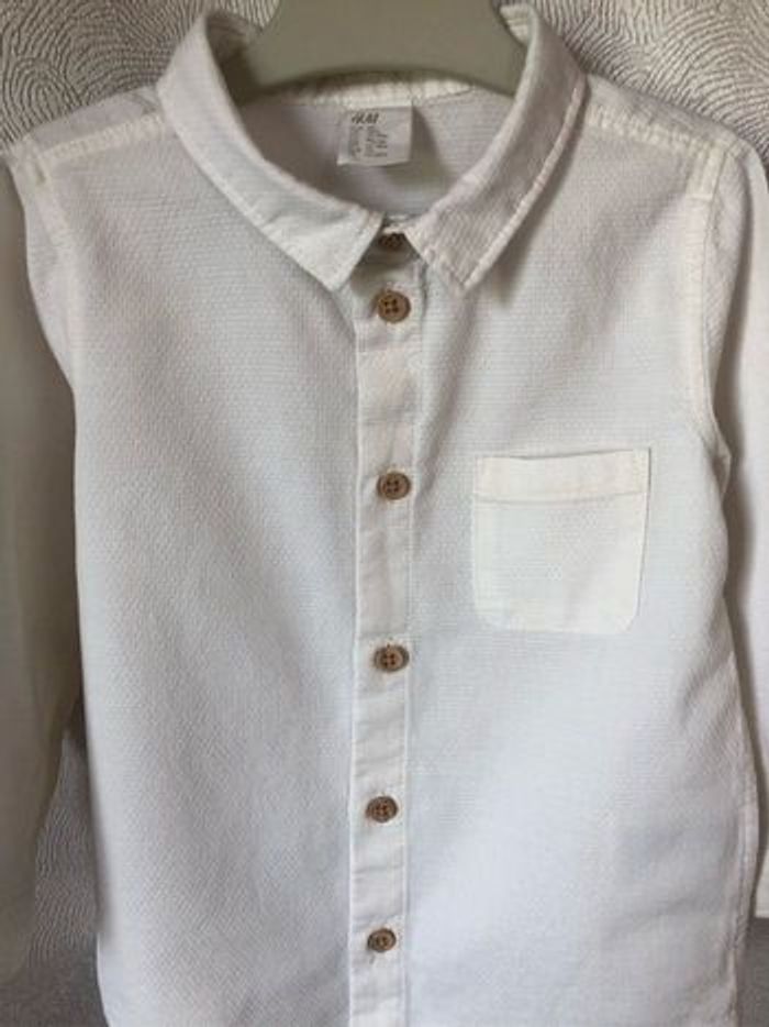 Jolie chemise crème coton piqué 18 mois H&M - photo numéro 4