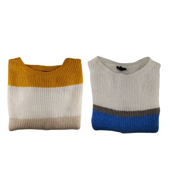 Deux pulls à rayures en maille - Kiabi - Fille 12ans