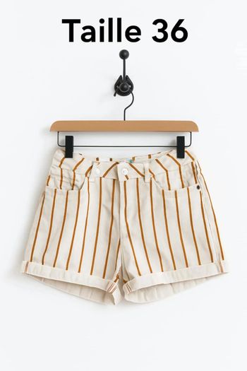 🩳 Short blanc rayé élégant 🩳