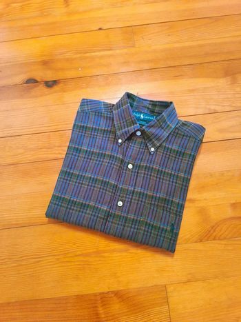 Chemise à carreaux - Ralph Lauren - Tilden - Logo brodé violet - Violet, vert - Taille S
