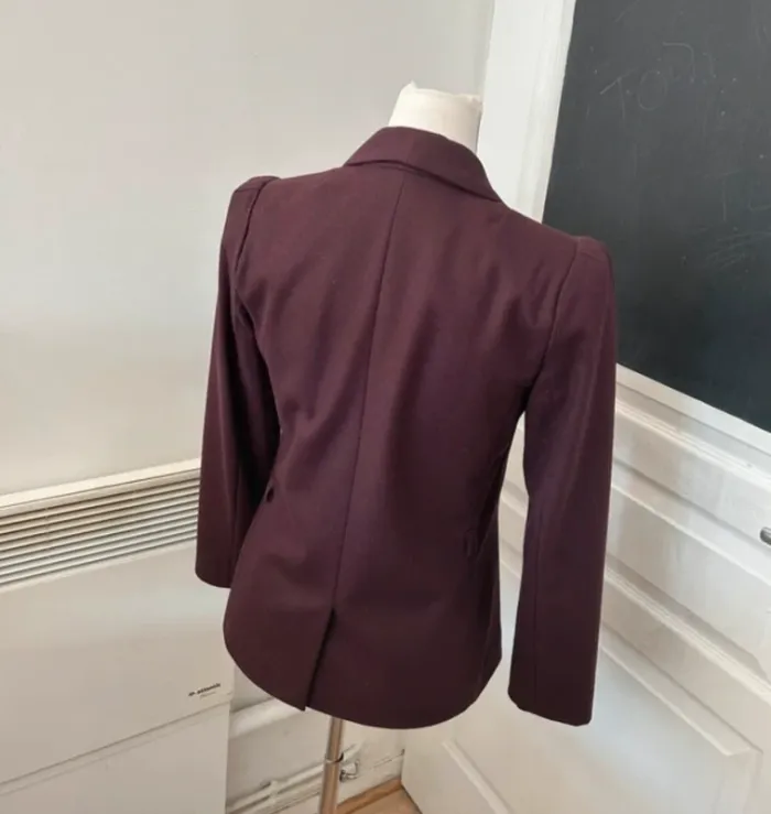Toupy veste blazer coloris aubergine prune, femme, taille 38  100 % laine - photo numéro 3