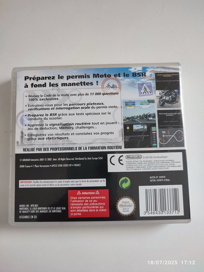 Jeu DS le code de la route moto et BSR - photo numéro 2