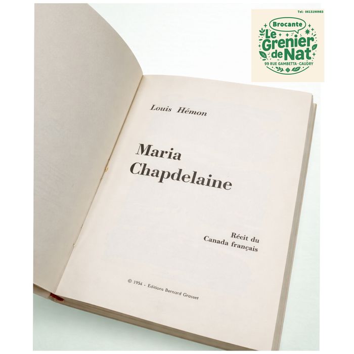 Livre Maria Chapdelaine de Louis Hémon - photo numéro 2